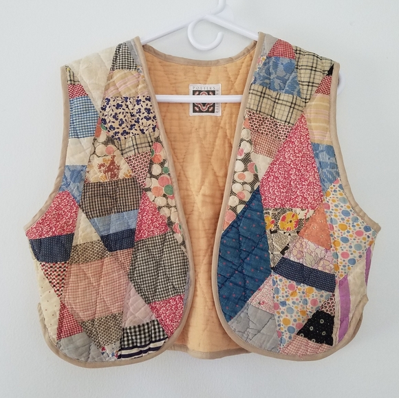 NWOT Potter's Daughter Upcycled Vintage Quilt Vest M/L - Picture 5 of 11